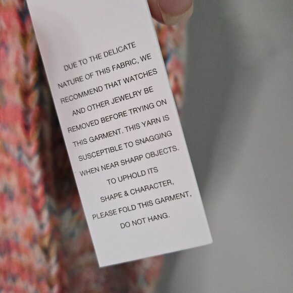 NWT Velvet By Graham & Spencer Women's XL Tri Knit Sweater Alpaca Wool Pink Blue - Picture 9 of 12